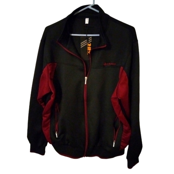 TBY Other - TBY: Travelling With You Black/Maroon Sport Zip Pocketed Performance Jacket XL